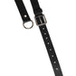 Black Leather Classic Metal Logo Buckle Belt