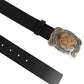 Black Leather Gothic Dragon Metal Buckle Belt
