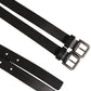 Black Double Strap Leather Silver Buckle Belt