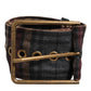 Plaid Fabric Logo Plate Brass Buckle Belt