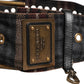 Plaid Fabric Logo Plate Brass Buckle Belt