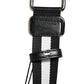 Black White Striped Logo Metal Buckle Belt