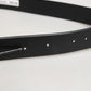 Black Leather Classic Metal Logo Buckle Belt