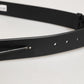 Black Leather Classic Metal Logo Buckle Belt