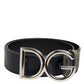 Black Classic Silver Metal DG Logo Buckle Belt