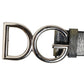 Black Classic Silver Metal DG Logo Buckle Belt