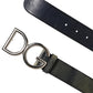 Black Classic Silver Metal DG Logo Buckle Belt