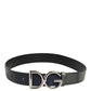 Black Classic Silver Metal DG Logo Buckle Belt