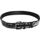 Black White Printed Metal Logo Buckle Belt