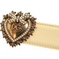 Light Yellow DEVOTION Heart DG Buckle Belt