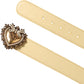 Light Yellow DEVOTION Heart DG Buckle Belt