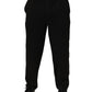 Black Cotton Blend Logo Waistband Trouser Pants