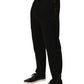 Black Cotton Blend Logo Waistband Trouser Pants