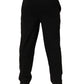 Black Cotton Blend Logo Waistband Trouser Pants