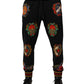 Black Baroque Crest Logo Men Trackpants Pants