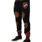 Black Baroque Crest Logo Men Trackpants Pants