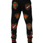 Black Baroque Crest Logo Men Trackpants Pants