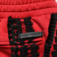 Red Embroidered Casual Cropped Trouser Pants