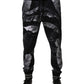Black Banana Leaf Cotton Jogger Trouser Pants