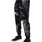 Black Banana Leaf Cotton Jogger Trouser Pants