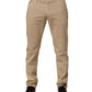 Beige Cotton Skinny Regular Men Denim Jeans