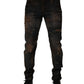 Black Cotton Skinny Tattered Men Denim Jeans