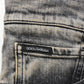 Gray Cotton Stretch Slim Fit Men Denim Jeans