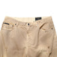 Beige Cotton Loose Tattered Men Denim Jeans