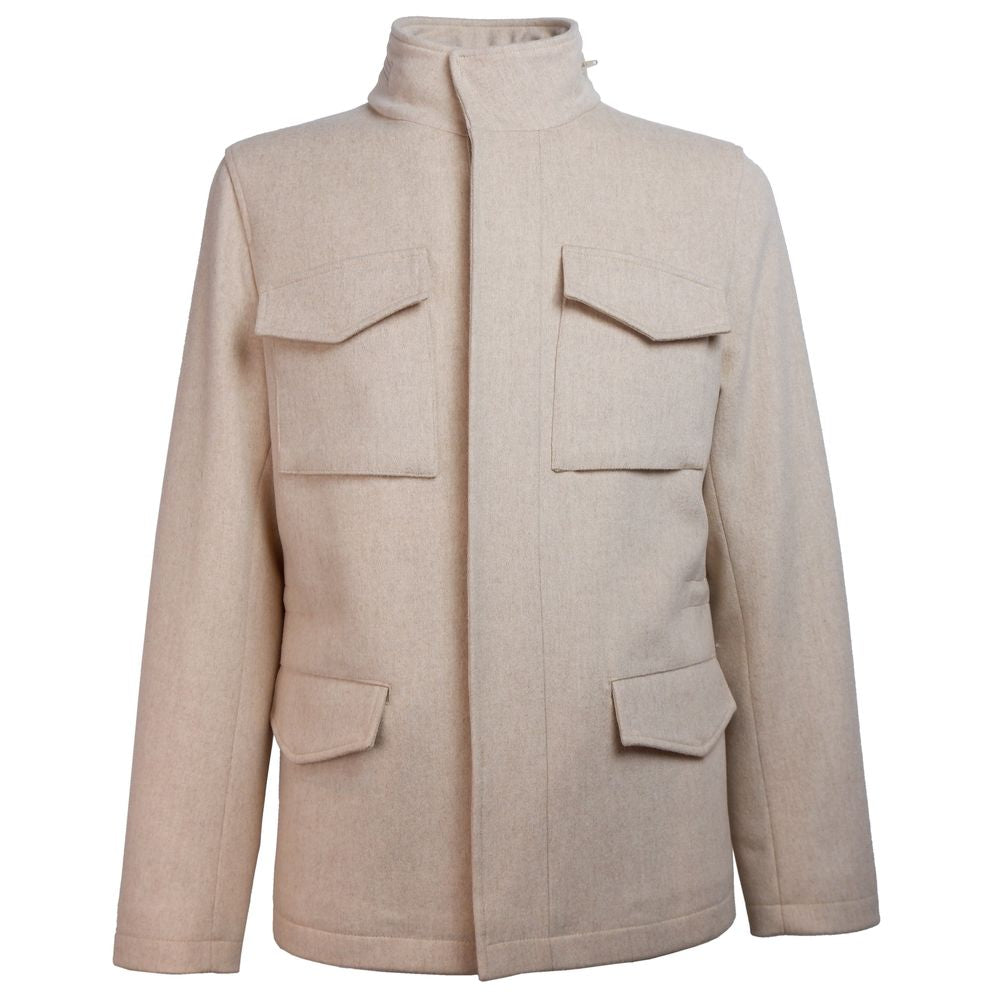 Beige Wool Jackets & Coat