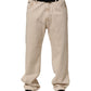 Beige Cotton Straight Denim Trouser Jeans