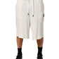 White Cotton Logo Plaque Men Bermuda Shorts