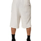 White Cotton Logo Plaque Men Bermuda Shorts