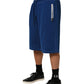 Blue Cotton Blend Bermuda Sweatpants Shorts
