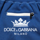 Blue Cotton Blend Bermuda Sweatpants Shorts