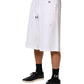 White Cotton Ripped Bermuda Sweatpants Shorts