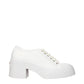 White Leather Platform Sneakers