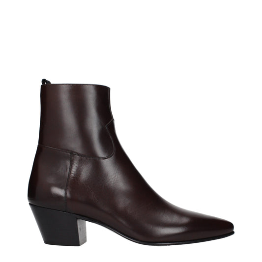 Red Leather Ankle Boots