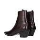Red Leather Ankle Boots