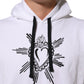 White Sacred Heart Hooded Sweatshirt Sweater