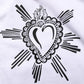 White Sacred Heart Hooded Sweatshirt Sweater
