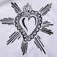 White Sacred Heart Hooded Sweatshirt Sweater
