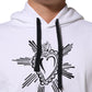 White Sacred Heart Hooded Sweatshirt Sweater