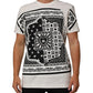 White Cotton Logo Bandana Print Men T-shirt