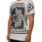 White Cotton Logo Bandana Print Men T-shirt