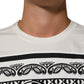 White Cotton Logo Bandana Print Men T-shirt