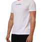 White Logo Print Cotton Crew Neck Men T-shirt