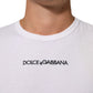 White Logo Print Cotton Crew Neck Men T-shirt