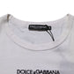 White Logo Print Cotton Crew Neck Men T-shirt