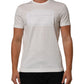 White Logo Patch Cotton Crew Neck Men T-shirt