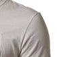White Logo Patch Cotton Crew Neck Men T-shirt